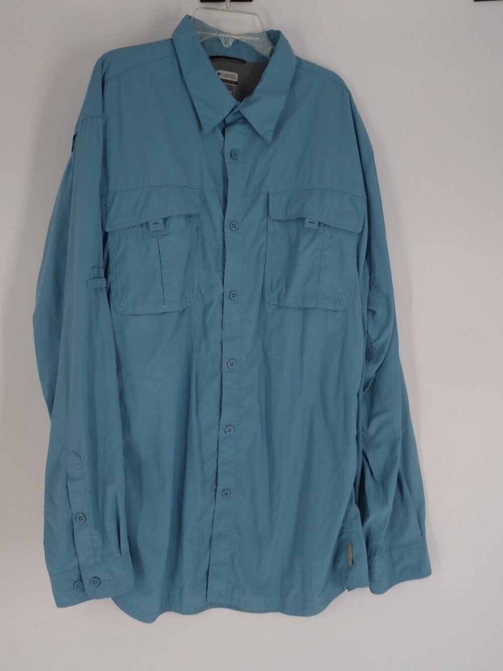 Columbia Titanium Long Sleeve Light Blue Men's Shirt Size XXL